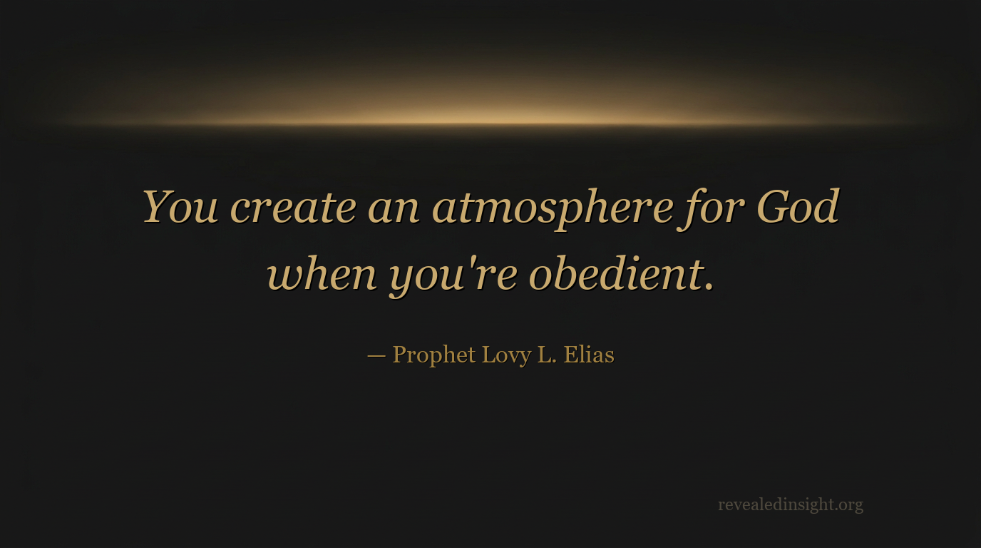 Creating the Atmosphere for God: The Foundation of Obedience wallpaper